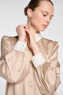 TOMAS CLASSIC COLLARED BLOUSE – BEIGE
