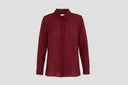 MONROE SATIN V-NECK BLOUSE – BORDEAUX