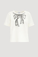 GAFFA BOW PRINT T-SHIRT – ECRU
