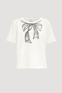 GAFFA BOW PRINT T-SHIRT – ECRU