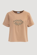 GAFFA LIP ANIMAL PRINT T-SHIRT – BEIGE