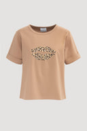 GAFFA LIP ANIMAL PRINT T-SHIRT – BEIGE