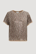 GIA ALL-OVER PATTERN T-SHIRT – TAUPE