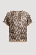 GIA ALL-OVER PATTERN T-SHIRT – TAUPE