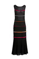 CASSIDE BLK FUSCORNG LONG DRESS
