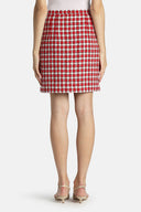LS -TACCHEGGIO SKIRT - VAR RED CREAM BLACK