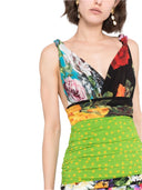 Dolce & Gabbana Multicolor Floral Patchwork Fitted Mini Dress