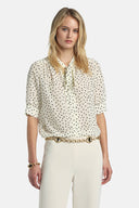 LS -BARCOLANA BLOUSE SHIRT - VAR CREAM BLACK POLKA DOTS