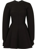 Dolce & Gabbana Black Cotton Long Sleeves A-line Mini Dress
