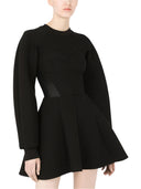 Dolce & Gabbana Black Cotton Long Sleeves A-line Mini Dress