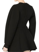 Dolce & Gabbana Black Cotton Long Sleeves A-line Mini Dress
