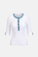 LS -COLLI PULLOVER - WHITE/BLUE