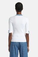 LS -COLLI PULLOVER - WHITE/BLUE