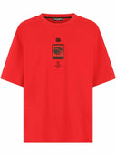 Dolce & Gabbana Red DG Eye Cotton Crew Neck T-shirt