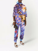 Dolce & Gabbana Multicolor Luminarie Print Cotton Casual Shirt