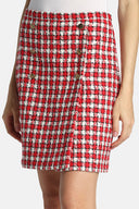 LS -TACCHEGGIO SKIRT - VAR RED CREAM BLACK