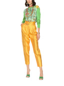 Dolce & Gabbana Green Silk Granita Al Limone Long Sleeves Sweater