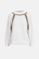 LS -CONQUISTA PULLOVER - WHITE/OLD GOLD