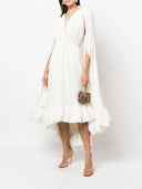 LONG RUFFLE DRESS Off White