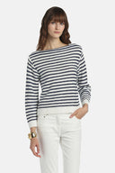 LS -CLACSON PULLOVER - CREAM/BLUETTE