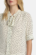 LS -BARCOLANA BLOUSE SHIRT - VAR CREAM BLACK POLKA DOTS