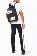 Dolce & Gabbana Black Logo Tape Polyamide School Travel Backpack Bag