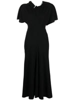 V NECK ASYMMETRIC DRESS BLACK