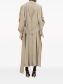 VICTORIA BECKHAM PLEATED BACK FLUID TRENCH LICHEN GREEN