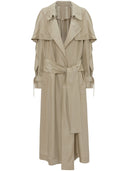 VICTORIA BECKHAM PLEATED BACK FLUID TRENCH LICHEN GREEN