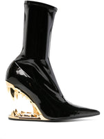 MORSO VINIL ANKLE BOOTS BLACK GOLD