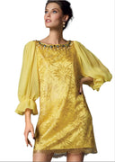 Dolce & Gabbana Yellow lace crystal mini dress