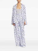 PRINTED WIDE-LEG TROUSERS CHAMBRAY