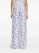 PRINTED WIDE-LEG TROUSERS CHAMBRAY