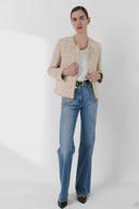 Tweed and Lurex Jacket - TALEA - BEIGE