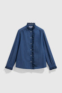 GD - Denim shirt with embroidered ruffles - LOUPY