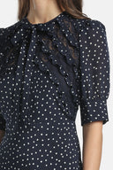 LS -PALLONCINO DRESS - VAR BLUE CREAM