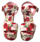 Dolce & Gabbana Multicolor floral print Wedges Floral Ankle Strap Sandals