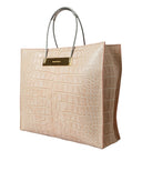 Balenciaga Pink Exotic Leather Embossed Cable Handle Shopper Tote Bag