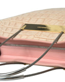 Balenciaga Pink Exotic Leather Embossed Cable Handle Shopper Tote Bag