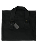 Miu Miu Black Canvas Denim Logo Shoulder Tote Shopping Bag