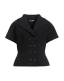 Dolce & Gabbana Black Wool Double Breasted Coat Jacket