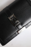 Versace Black Calfskin Leather Chain Strap Shoulder Crossbody Bag