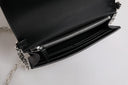 Versace Black Calfskin Leather Chain Strap Shoulder Crossbody Bag
