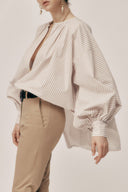 BACCOLO BEIG WHT BLOUSE