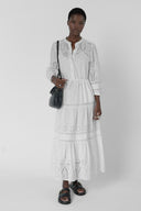 Long embroidered cotton dress - RHONIE