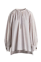 BACCOLO BEIG WHT BLOUSE