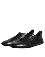 Dolce & Gabbana Black Exotic Leather Low Top Sneakers Shoes