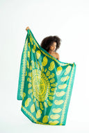 KELAGHAYI - SILK SCARF- GREEN