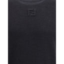Fendi Black Fleece Wool Sweatshirt