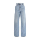 Valentino Light Blue Cotton High-Waisted Jean